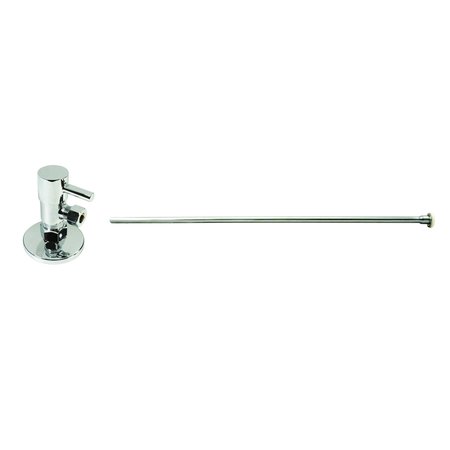 WESTBRASS Brass Toilet Kit 1/4-Turn Round Angle Stop 1/2" Copper x 3/8" Comp in Polished Nickel D105QRT-05